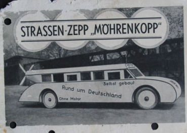Street-Zeppelin "Moehrenkopp" 1930 postcard (9513)